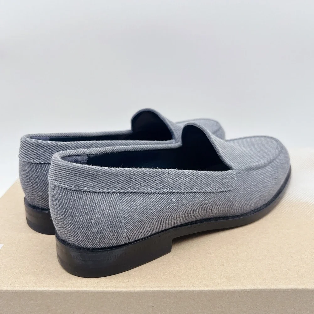 Manolo Blahnik Dineguardo Women's Flats Loafers Blue Denim EU 37 US 7